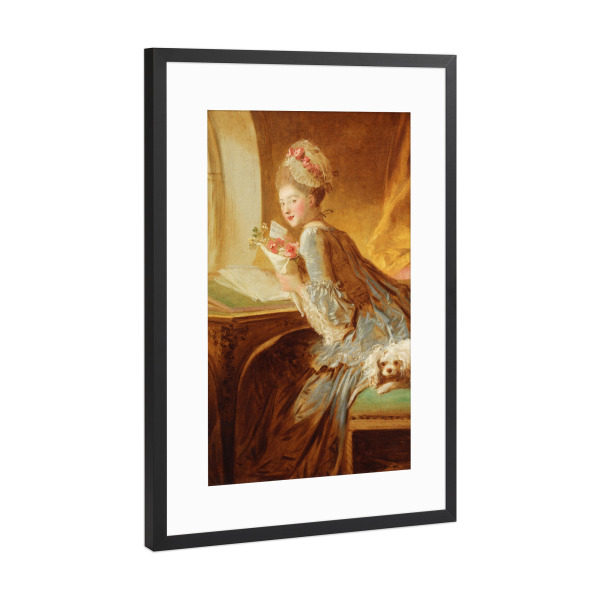 Poster mit Rahmen Schwarz (Metallic) "Der Liebesbrief" artboxONE - Menschen,Liebe,Buchstaben,Für Mama,Für Papa