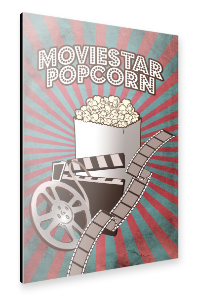 Alu-Dibond "Moviestar Popcorn" 75x50 cm artboxONE