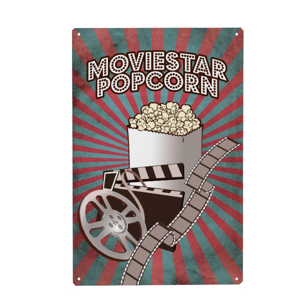 Holzbild "Moviestar Popcorn" artboxONE - Film,Essen & Trinken