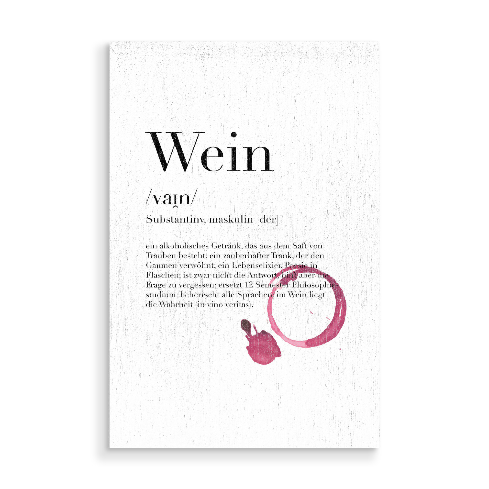 Holzbild "Wein Definition" artboxONE - Typografie,Essen & Trinken / Alkohol,Lustig