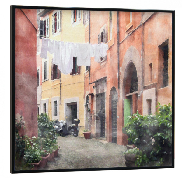 Poster mit schwarzem Rahmen 30x30 cm "Italienische Straßenansicht" artboxONE - Städte,Reise,Architektur