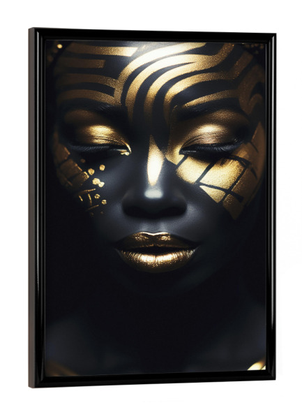 Poster mit schwarzem Rahmen "Golden pretty Face" artboxONE - Abstrakt,Menschen,Reise / Afrika