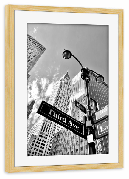 Poster mit Rahmen kiefer "New York - Empire State Building" artboxONE - Städte,Städte / New York,Architektur