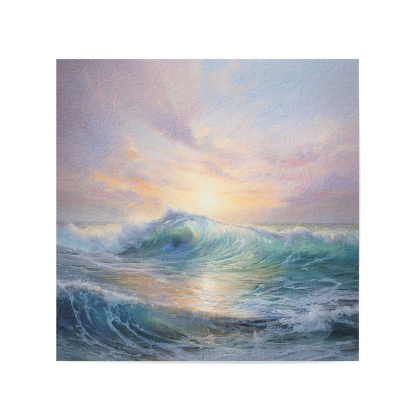 Poster 20x20 cm "Ozean-Sonnenaufgang E" artboxONE - Reise / Strand und Meer - Ozean,Sonnenaufgang,Sonnenuntergang,Wellen,Strand,Ufer,Meer,Schaum