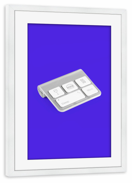 Poster mit Rahmen weiß "Lebenskontrolleur" artboxONE - Lustig