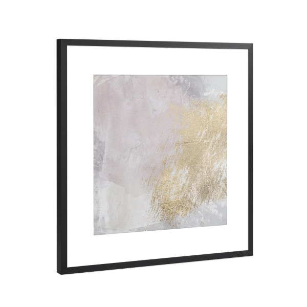 Poster mit Rahmen Schwarz (Metallic) "Rosa und graues abstraktes C" artboxONE - Abstrakt - Abstrakt,Grau,Gold,Rosa,Dekorativ,Heimdekoration