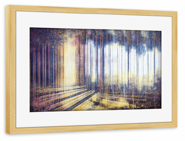 Poster mit Rahmen kiefer "Wald, während die Sonne untergeht" artboxONE - Natur,Abstrakt - Wald,Abstrakt,Natur,Bäume,Sonnenuntergang,Sonnenaufgang