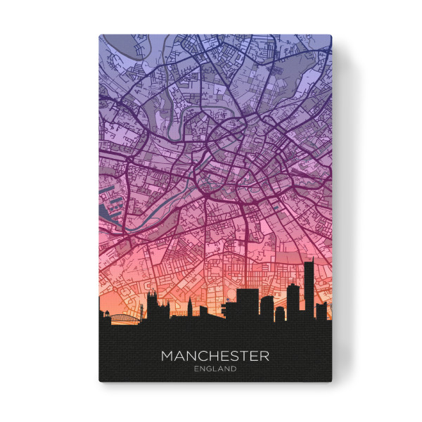 Leinwandbild "Manchester-Skyline-Karte" artboxONE - Städte