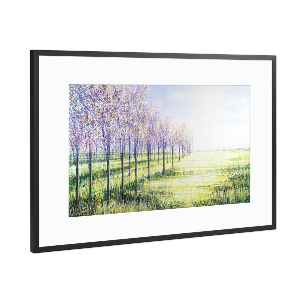 Poster mit Rahmen Schwarz (Metallic) "Obstbäume in Blüte" artboxONE - Natur,Floral