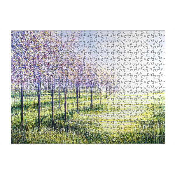 artboxONE Puzzle "Obstbäume in Blüte" artboxONE - Natur,Floral - Natur,Bäume,Blumen,Blumen,Blüte,Obstgarten,Fie,Feld,Sonnenuntergang,Sonnenaufgang