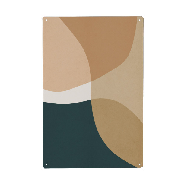 Metall Poster "Boho abstract A" artboxONE - Abstrakt,Geometrie - Abstract,Expressionist,Stains,Modern,Watercolor,Oil,Acrylic,Textures,Painting,Harmony