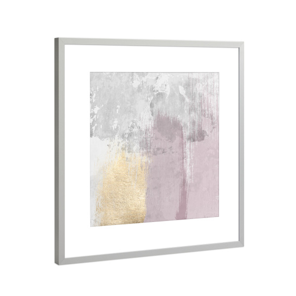 Poster mit Rahmen Silber "Rosa und graue Zusammenfassung A" artboxONE - Abstrakt - Abstrakt,Verzweifelt,Rosa,Gold,Dekorativ,Heimdekoration