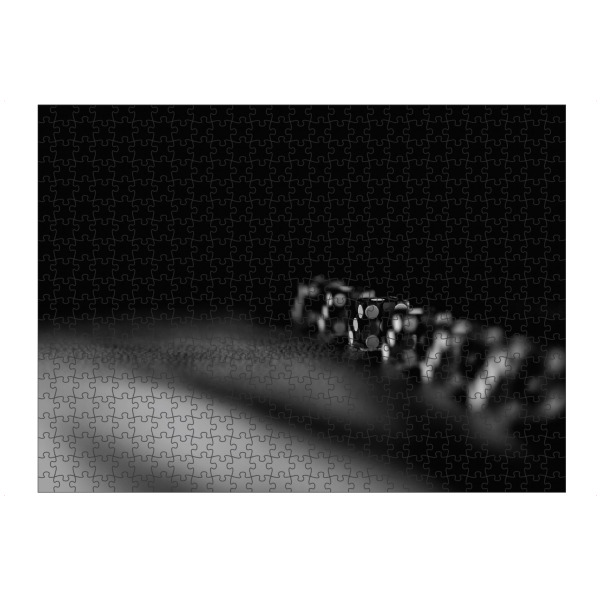 artboxONE Puzzle "Würfel auf Leder" artboxONE - Abstrakt,Schwarzweiß - Würfel,Leder,Schwarz und weiß - Bild würfel