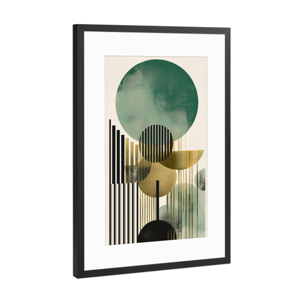 Poster mit Rahmen Schwarz (Metallic) "Moderne Mid Century Art" artboxONE - Abstrakt,Geometrie