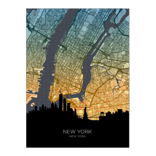 Puzzle Ravensburger "Skyline - New York City, blaugrün" artboxONE - Städte,Städte / New York