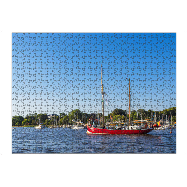 artboxONE Puzzle "Segelschiff, Fluss, Bäume" artboxONE - Natur,Reise
