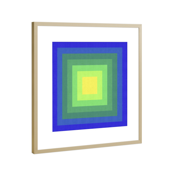 Poster mit Rahmen Gold "Gradient squares A" artboxONE - Abstrakt,Geometrie