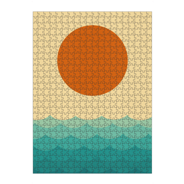artboxONE Puzzle "Expressive sunset D" artboxONE - Natur - Sonnenuntergang,Landschaft,Bunt,Natürlich,Wald,Wellig,Texturen,Aquarell,Malerei,Strand