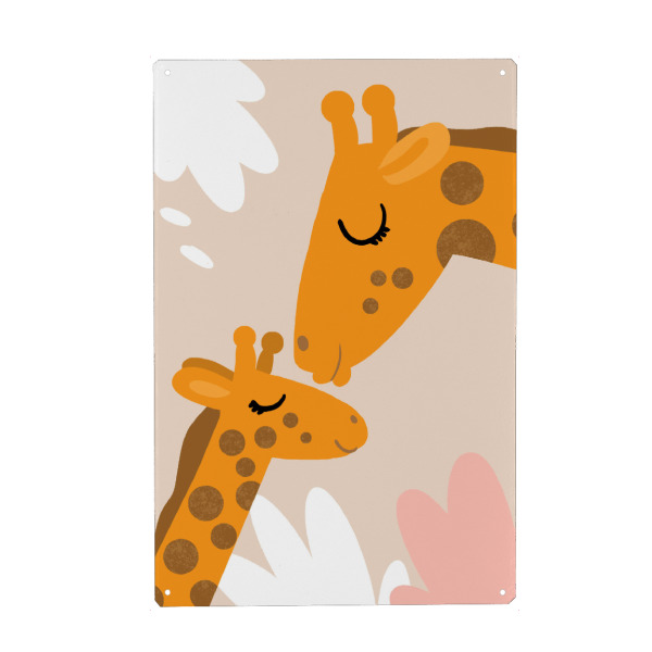 Metall Poster "Giraffenglück" artboxONE - Für Kinder,Liebe