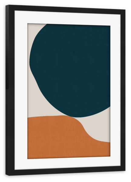 Poster mit Rahmen schwarz "Blue and red art E" artboxONE - Abstrakt,Geometrie