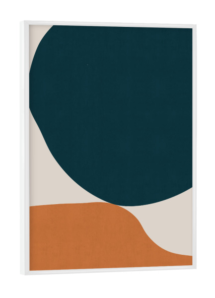 Poster mit weißem Rahmen "Blue and red art E" artboxONE - Abstrakt,Geometrie