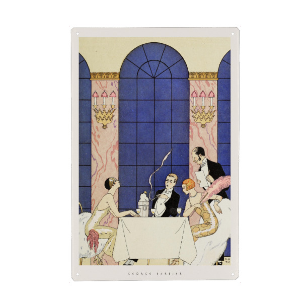 Metall Poster "George Barbier - La Gourmandise" artboxONE - Menschen,Architektur,Fashion