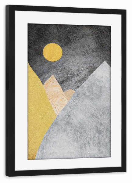 Poster mit Rahmen schwarz "Landscape in collage G" artboxONE - Natur,Abstrakt