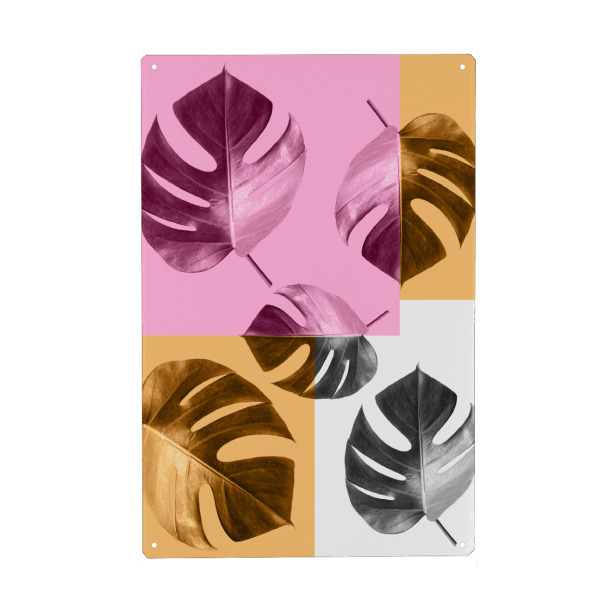 Holzbild "Botanical pattern C" artboxONE - Floral - Natur,Blumen,Fotografie,Illustration,Geometrisch,Aquarell,Malerei,Tropisch,Blätter