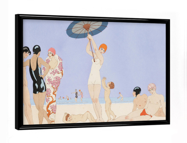 Poster mit schwarzem Rahmen "George Barbier - Au Lido" artboxONE - Reise,Menschen,Reise / Strand und Meer