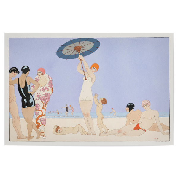 Poster "George Barbier - Au Lido" artboxONE - Reise,Menschen,Reise / Strand und Meer