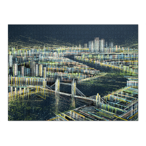 Puzzle Ravensburger "London um Mitternacht" artboxONE - Städte / London,Architektur - Nacht,London,Kontrast,Stadt,Architektur,Skyline - Bild nacht