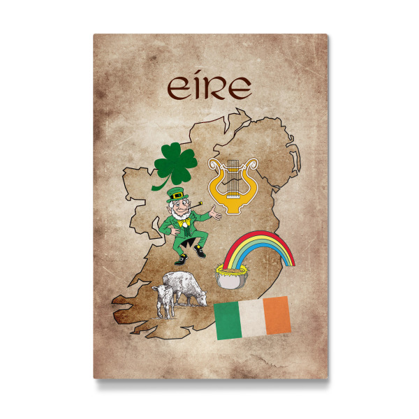 Galerie-Print "Irland illustrated - map" 30x20 cm artboxONE
