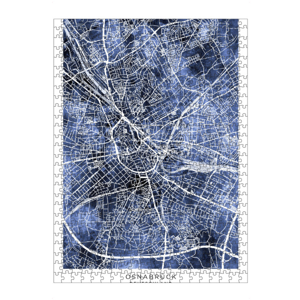 artboxONE Puzzle "Osnabrück Stadtplan Blues" artboxONE - Städte - Osnabrück,Deutschland,Stadtkarte,Karte,Stadtplan,Aquarell,Malerei