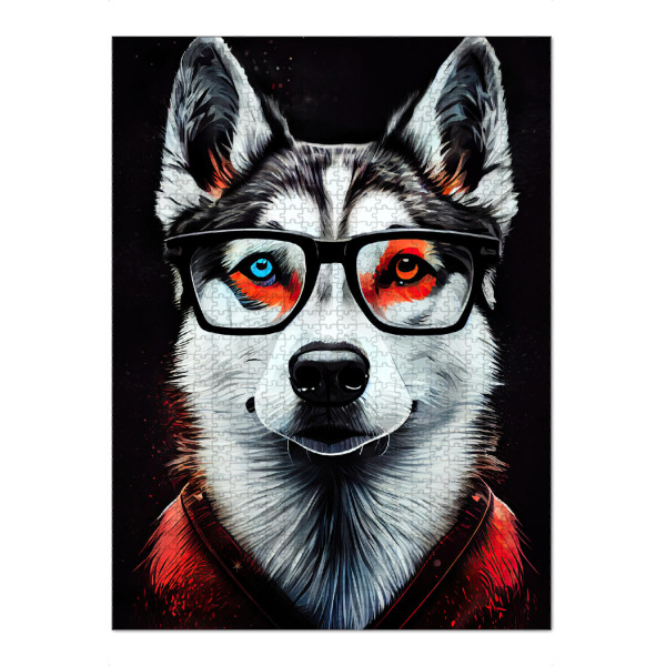Puzzle Ravensburger "Hipster-Hund Luna" artboxONE - Für Kinder,Tiere - Hund,Hunde,Hipster,Indie,Tiere,Haustier,Hipster-katze,Illustration,Grafik