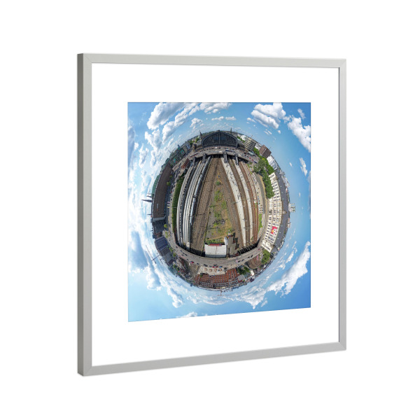 Poster mit Rahmen Silber "Hauptbahnhof Hamburg -Südseite" artboxONE - Städte,Städte / Hamburg,Reise,Architektur,Reise / Länder
