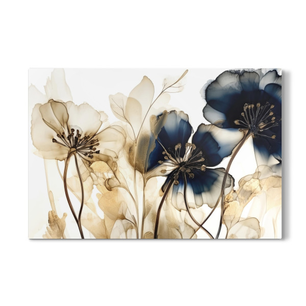 Galerie-Print "Navy und Gold Botanicals A" 30x20 cm artboxONE