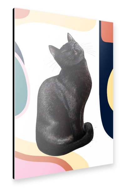 Alu-Dibond "Katze auf modernem Hintergrund" 30x20 cm artboxONE