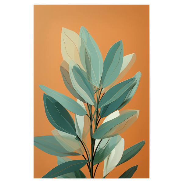 Poster "Leaf orange-green" artboxONE - Natur,Floral