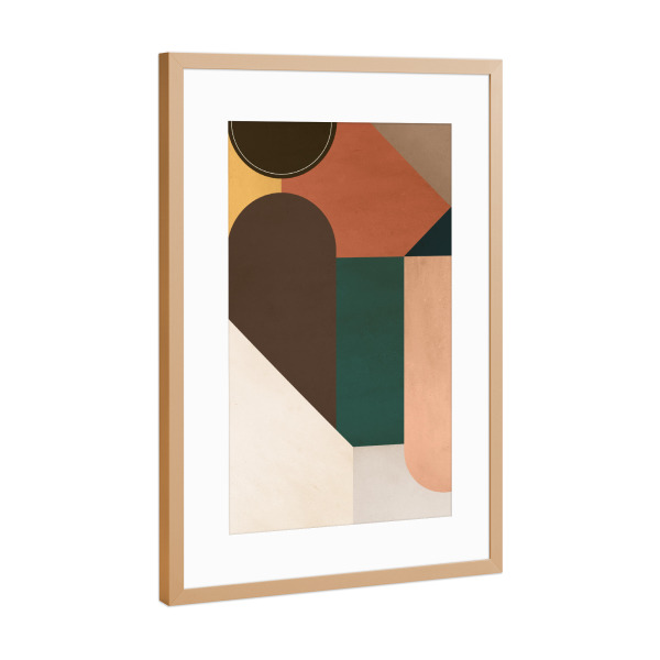 Poster mit Rahmen Kupfer "Mitte des Jahrhunderts F" artboxONE - Abstrakt,Geometrie