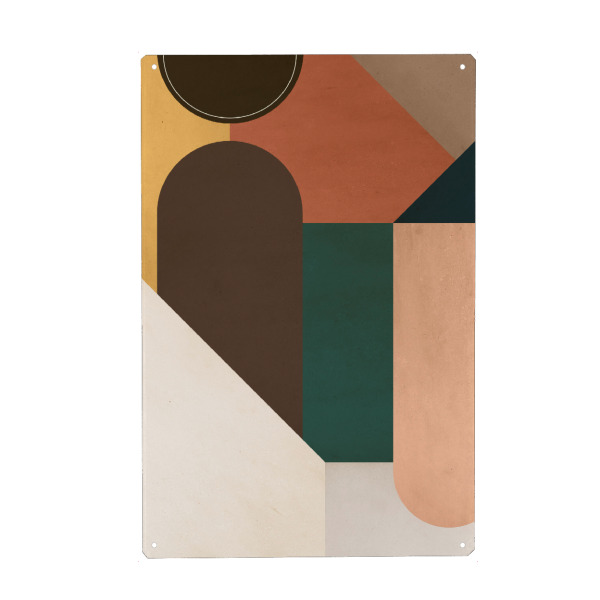 Metall Poster "Mitte des Jahrhunderts F" artboxONE - Abstrakt,Geometrie