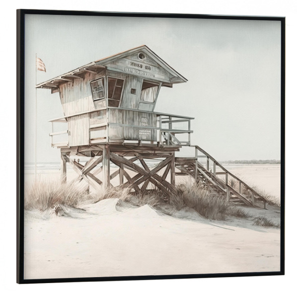 Poster mit schwarzem Rahmen 30x30 cm "Strandhütte B" artboxONE - Architektur,Reise / Strand und Meer