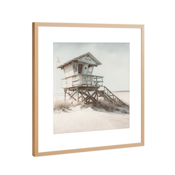 Poster mit Rahmen Kupfer "Strandhütte B" artboxONE - Architektur,Reise / Strand und Meer