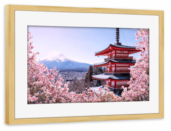 Poster mit Rahmen kiefer "Frühling in Japan" artboxONE - Natur,Reise,Architektur,Reise / Asien,Reise / Länder