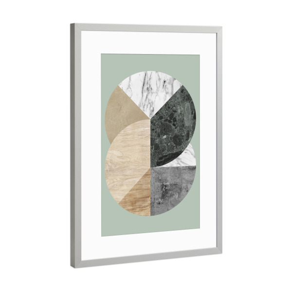 Poster mit Rahmen Silber "Geometric textures B" artboxONE - Abstrakt,Geometrie