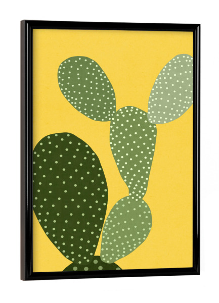 Poster mit schwarzem Rahmen "Cacti B" artboxONE - Floral - Flach,Kakteen,Natur,Blumen,Blätter,Garten,Kaktus,Aquarell,Malerei