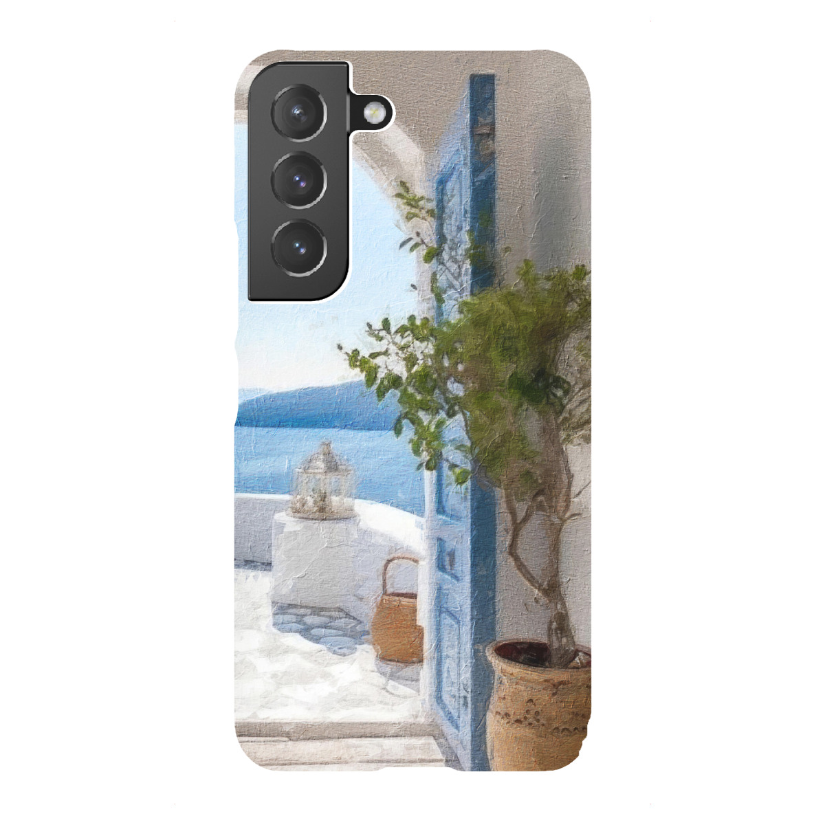 Samsung Galaxy "Blaue griechische Tür C" Premium-Case Handyhülle artboxONE