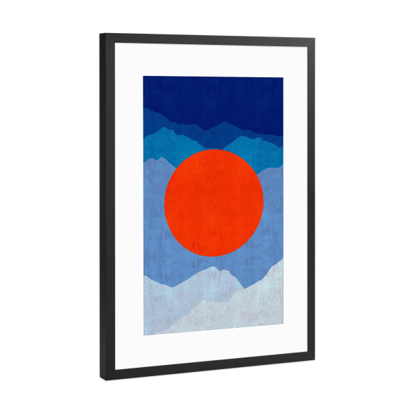 Poster mit Rahmen Schwarz (Metallic) "Axpressive sunset C" artboxONE - Natur,Abstrakt