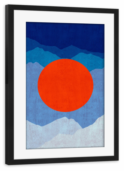 Poster mit Rahmen schwarz "Axpressive sunset C" artboxONE - Natur,Abstrakt