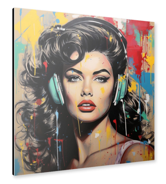 Alu-Dibond "MUSIC WOMAN" 30x30 cm artboxONE