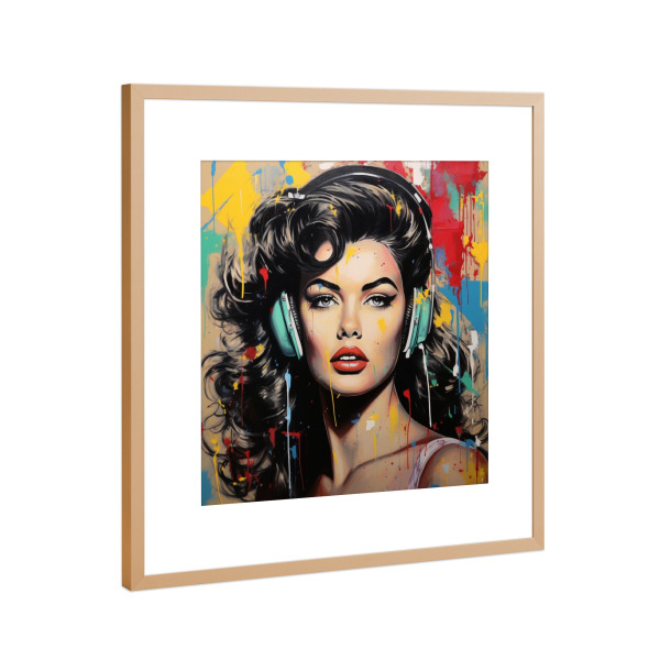 Poster mit Rahmen Kupfer "MUSIC WOMAN" artboxONE - Musik - Musik,Frau,Portrait,Music